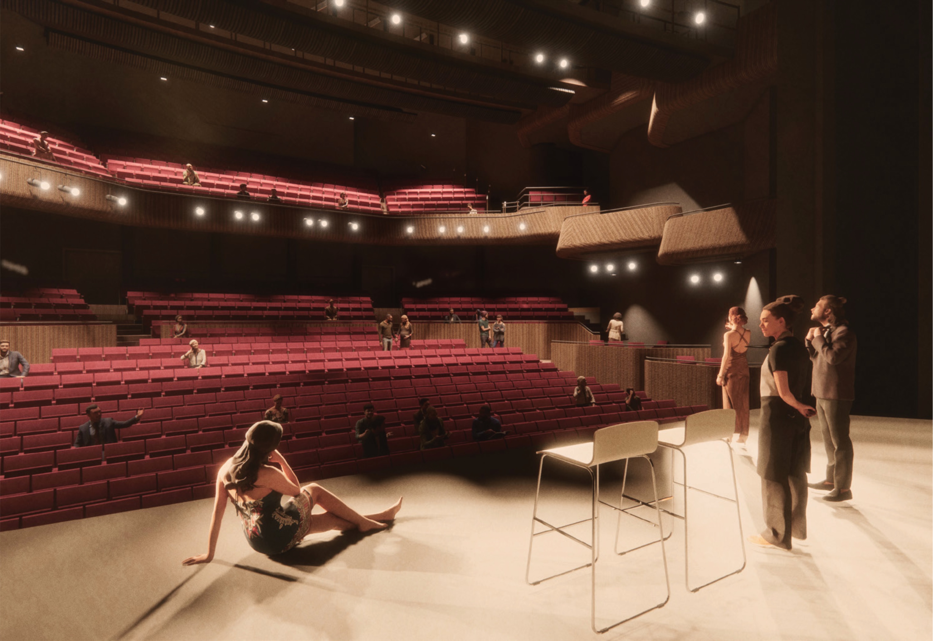 An artists impression of the auditorium from the stage.